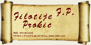 Filotije Prokić vizit kartica